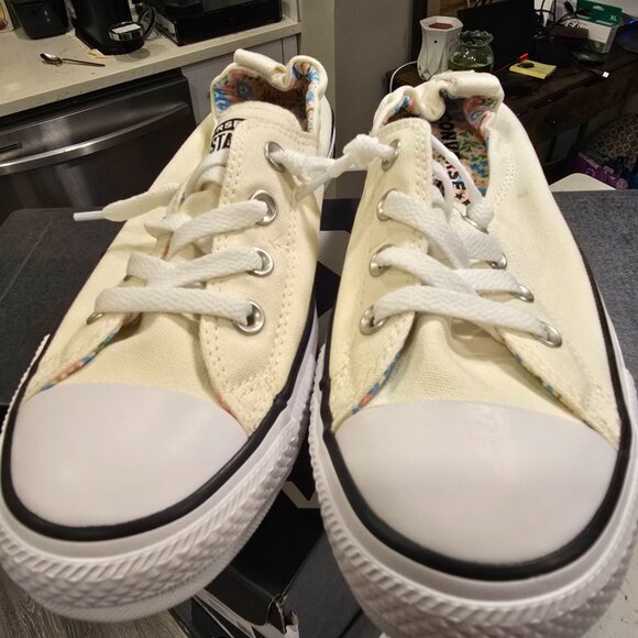 NEW Converse Chuck Taylor All Star Shoreline Slip-On Cream Womens Sz 9 A14970C - Picture 4 of 13